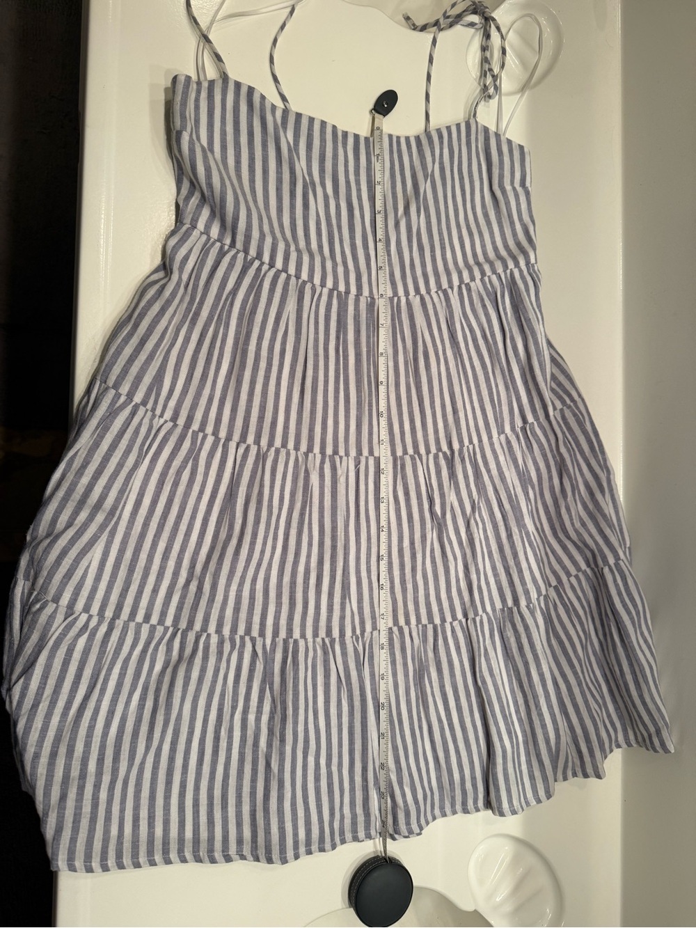 Abercrombie & Fitch Blue and White Vertical Striped Sundress - Picture 8 of 9